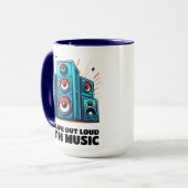 Kleurrijke luidsprekers leven hardop met muziek mok (Voorkant links)