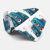 Kleurrijke luidsprekers leven hardop met muziek stropdas (Opgerold)