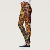 Kleurrijke luipaard: Abstracte textuur Leggings (Links)
