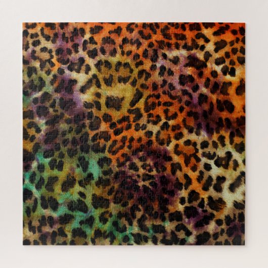 Kleurrijke luipaard: Abstracte  textuur Legpuzzel (Verticaal)