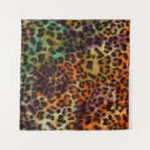Kleurrijke luipaard: Abstracte textuur Wandkleed (Voorkant (horizontaal))