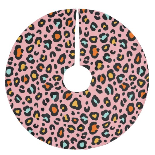 Kleurrijke luipaard: Mode patroon Kerstboom Rok (Voorkant)