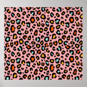 Kleurrijke luipaard: Mode patroon Poster (Voorkant)