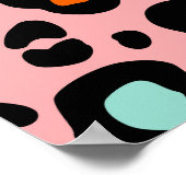 Kleurrijke luipaard: Mode  patroon Poster (Hoek)