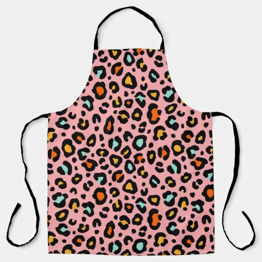 Kleurrijke luipaard: Mode  patroon Schort (Voorkant)