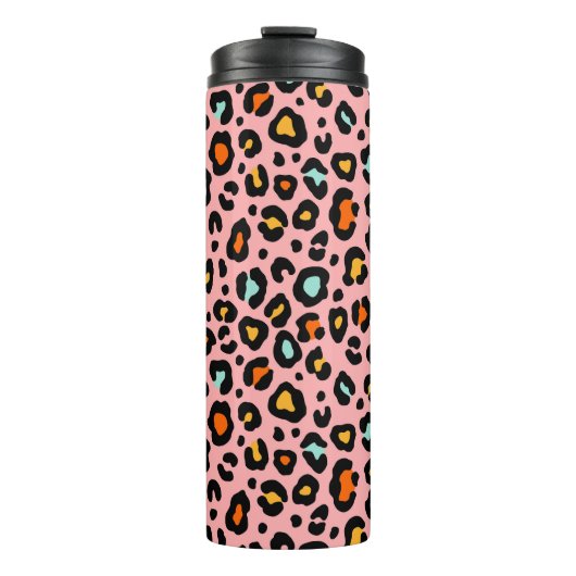 Kleurrijke luipaard: Mode  patroon Thermosbeker (Voorkant)