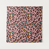 Kleurrijke luipaard: Mode  patroon Wandkleed (Voorkant)