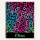 Kleurrijke luipaard Patroon Neon Vrouwelijk Notitieboek (Voorkant)
