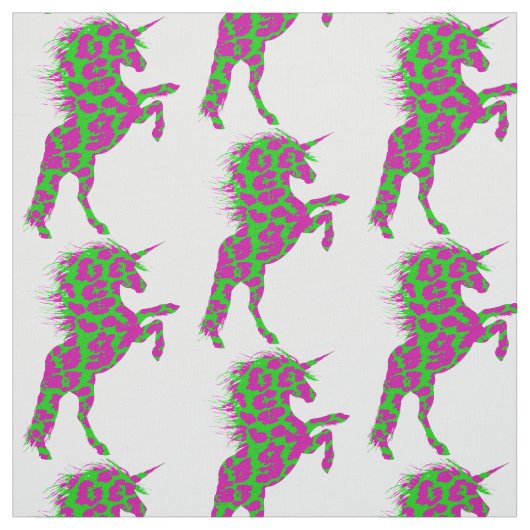 Kleurrijke luipaard print eenhoorn stof (Swatch)