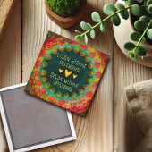 Kleurrijke Luister Quote Inspirerend harten Magneet