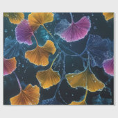 Kleurrijke Luminogram Ginkgo Bladeren Cadeaupapier (Vlak)