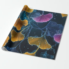Kleurrijke Luminogram Ginkgo Bladeren Cadeaupapier