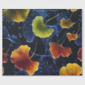 Kleurrijke Luminogram Ginkgo Bladeren Cadeaupapier (Vlak)