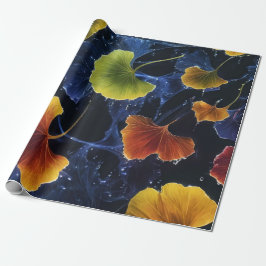 Kleurrijke Luminogram Ginkgo Bladeren Cadeaupapier