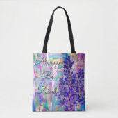 Kleurrijke Lupinebloemen met Woorden Canvas tas (Voorkant)