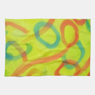Kleurrijke Lussen Abstracte Artistieke Keukendoek Theedoek