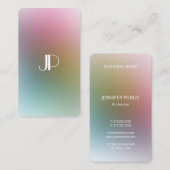 Kleurrijke Luxe Moderne Elegante Monogram Sjabloon Visitekaartje (Voorkant / Achterkant)