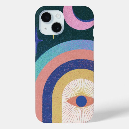 Kleurrijke Maan Oog Boog Symbool Kunst Case-Mate iPhone Case (Achterkant)