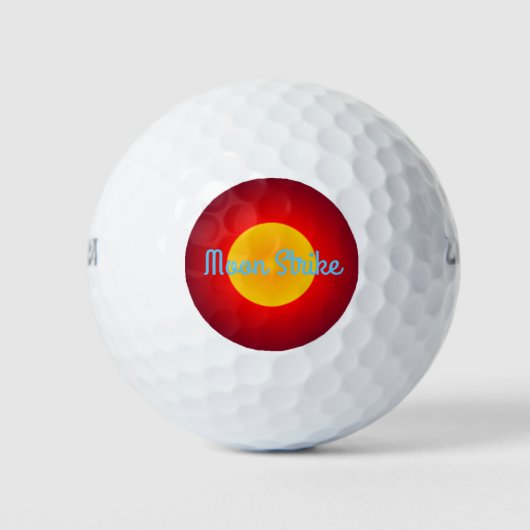 Kleurrijke Maan Strike Tekst Ontwerp > Golfballen (Voorkant)