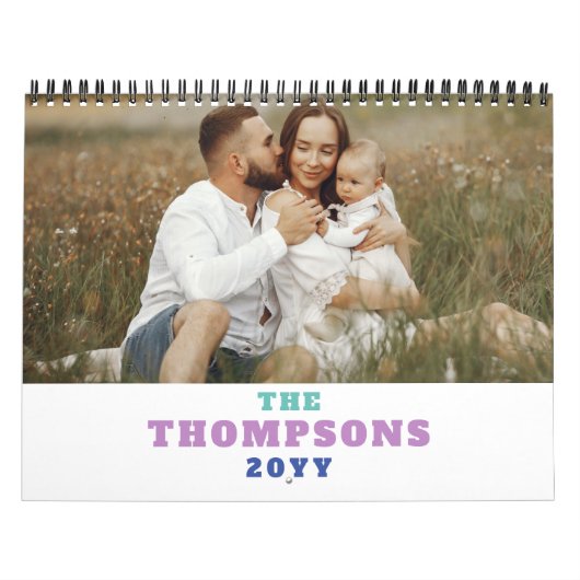 Kleurrijke Maand Afkortingen Fotocollage Kalender (Hoes)