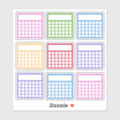 Kleurrijke maandelijkse gewoonte tracker sticker (Vel)