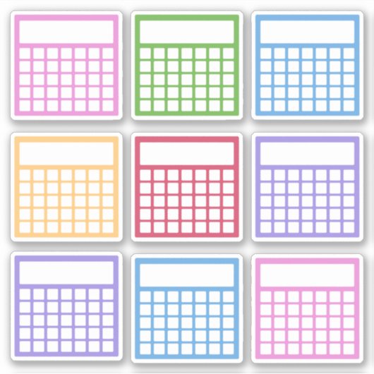 Kleurrijke maandelijkse gewoonte tracker sticker (Voorkant)