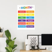 Kleurrijke maanden van het Jaar van het Onderwijs Poster (Thuiskantoor)