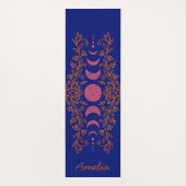 Kleurrijke maanfase hemelsterren Lotus Yogamat (Achterkant)