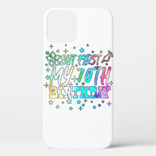 kleurrijke maar eerste mijn 70e verjaardag streept Case-Mate iPhone case