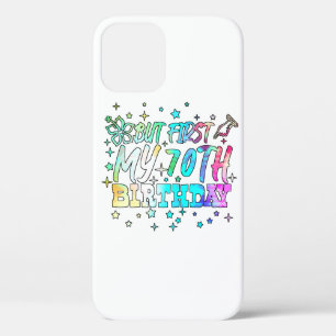 kleurrijke maar eerste mijn 70e verjaardag streept Case-Mate iPhone case