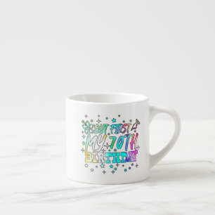 kleurrijke maar eerste mijn 70e verjaardag streept espresso kop
