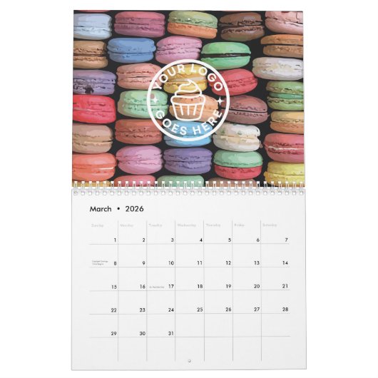 Kleurrijke Macaron schilderij Kalender (Mar 2026)