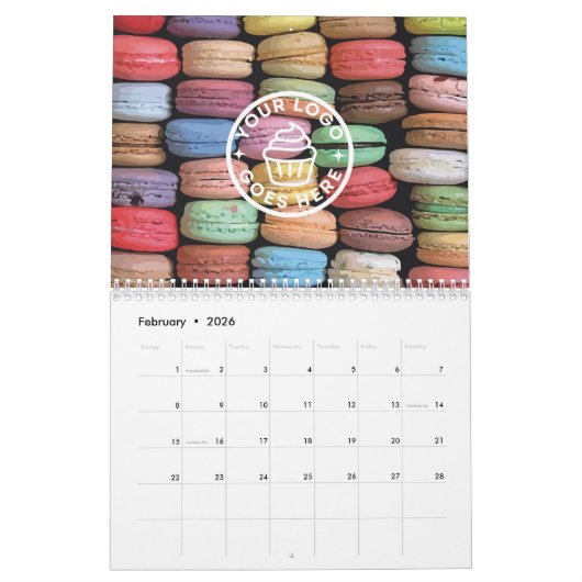 Kleurrijke Macaron schilderij Kalender (Feb 2026)