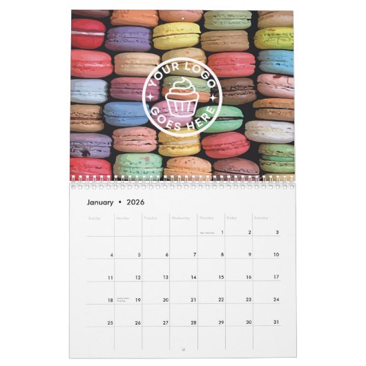 Kleurrijke Macaron schilderij Kalender (Jan 2026)