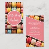 Kleurrijke macarons achtergrond bakkerij visitekaartje (Voorkant / Achterkant)