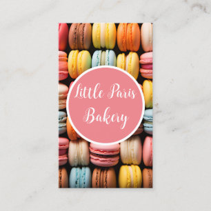 Kleurrijke macarons achtergrond bakkerij visitekaartje
