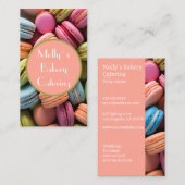 Kleurrijke macarons achtergrond bakkerij visitekaartje (Voorkant / Achterkant)