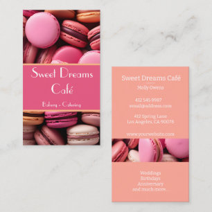 Kleurrijke macarons achtergrond bakkerij visitekaartje