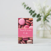 Kleurrijke macarons achtergrond bakkerij visitekaartje (Staand voorkant)