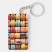 Kleurrijke Macarons Bakkerij Individuele naam Sleutelhanger (achterkant)