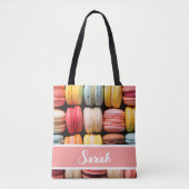 Kleurrijke Macarons Bakkerij Individuele naam Tote Bag (Voorkant)