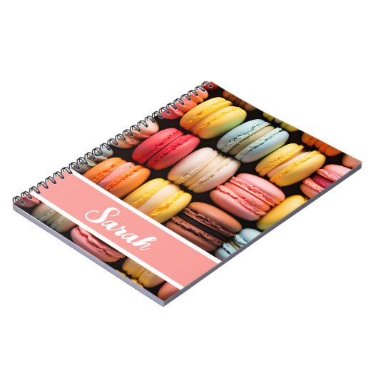 Kleurrijke macarons bakkerij notitieboek (Linkerzijde)
