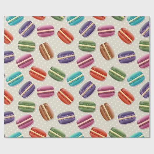 Kleurrijke Macarons Cadeaupapier (Vlak)
