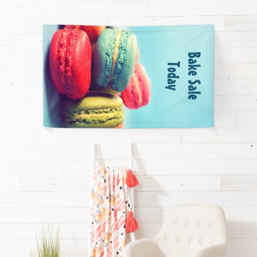 Kleurrijke Macarons Cookies Banner voor uw eveneme (Insitu)