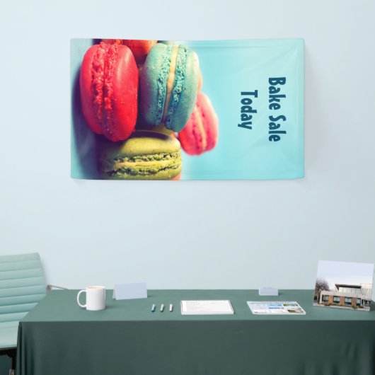 Kleurrijke Macarons Cookies Banner voor uw eveneme (Beurs)
