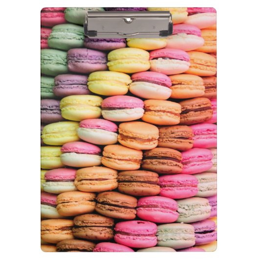 Kleurrijke Macarons Eigenzinnig Klembord (Voorkant)