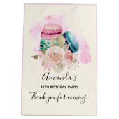 Kleurrijke Macarons en Bloemen Waterverf Bedankt Medium Cadeauzakje (Achterkant)