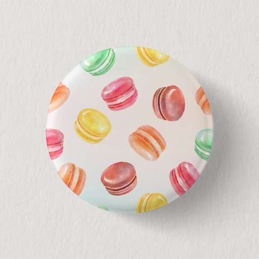 Kleurrijke Macarons Ronde Button 3,2 Cm (Voorkant)