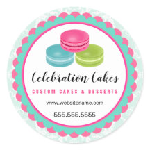 Kleurrijke Macarons Scalloped Banner Bakkerij