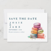 Kleurrijke macarons Sla de datum op Save The Date (Voorkant)